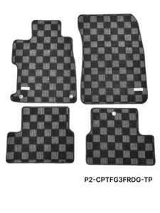 P2M for Honda Civic FG3 FG4 2012-15 Coupe Race Front Rear Floor Mats Checkered - Picture 1 of 1