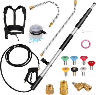 NISORPA Teleskopstab Set für Kärcher Hochdruckreiniger Teleskoplanze 1.5-7,3m mit 7Düsen