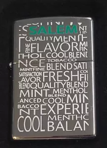 Zippo Salem Zigaretten Salem Words 2007 neuwertig in Schachtel 50 hergestellt Kamel RJR - Bild 1 von 4
