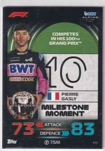 Topps F1 Turbo Attax 2023 Formel 1 Karte Nr. 177 Milestone Moment Pierre Gasly - Picture 1 of 1