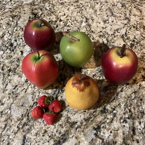 Fake Plastic Fruit for Prop Setting or Decor - Apples Pears Strawberries - Picture 1 of 11