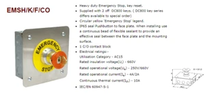 CRAIG & DERRICOTT I-PUSH NO/NC CONTROL STATION SWITCH, IP65 52MM EDELSTAHL - Bild 1 von 2