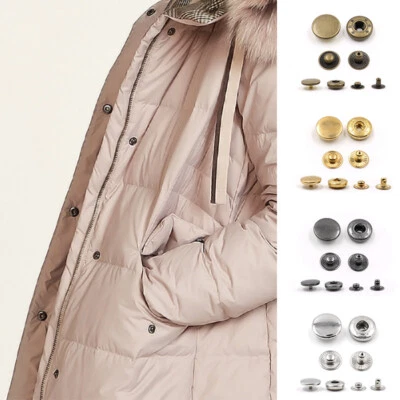 10 Set DIY Snap Fastener Metal Buttons for Jeans Replacement Press Button Studs - Image 1 of 4