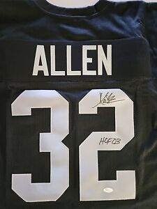 Marcus Allen Oakland Raiders Autographed Jersey Inscribed "HOF" COA BY JSA