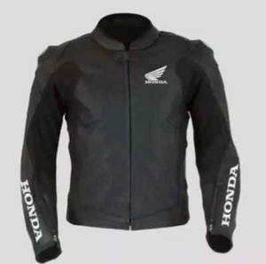 Honda Motorbike Cowhide Leather Jacket Motorcycle Racing Leather Jacket-NEW - Picture 1 of 3