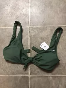 Women's Size M Hollister Knot Front Bikini Bra Top Khaki - Picture 1 of 1