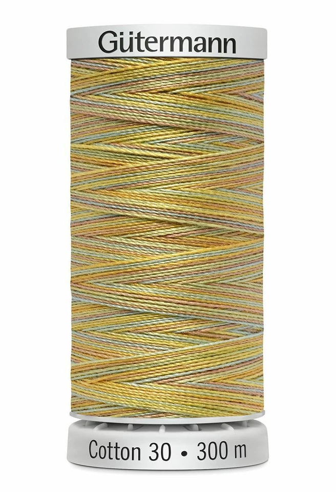 Gutermann Cotton 30 # 4077 VARIEGATED YELLOW, 300m Embroidery, Quilting Th - Image 1 of 1