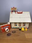 Lot of 2 Vintage Fisher Price Little People Toys School House & Camera