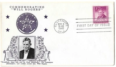 1948 FDC, WILL ROGERS, CROSBY - Image 1 of 2