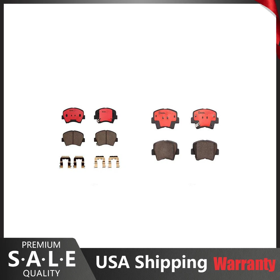 Juego de pastillas de freno Brembo delanteras y traseras NAO cerámicas para Hyundai Elantra cupé Foto 1 de 4