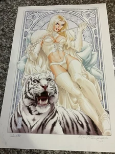 Stampa artistica da parete Emma Frost White Queen X-Men 13x19” firmata da Mark Brooks & #rd - Foto 1 di 13