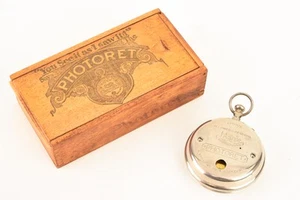 Photoret Magic Co 1893 Pocket Watch Subminiature Camera in Wood Box V22 - Picture 1 of 6