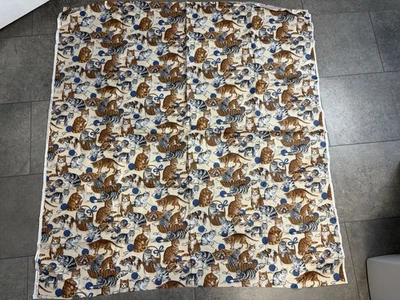 Cats Kittens Playing W/Yarn Fabric VIP Cranston Print 45” Wide 1.3 Yards New Vtg - Image 1 of 4
