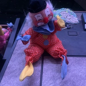 Payaso Orange Polkadot Annalee 1971 18 pulgadas de alto - Imagen 1 de 6