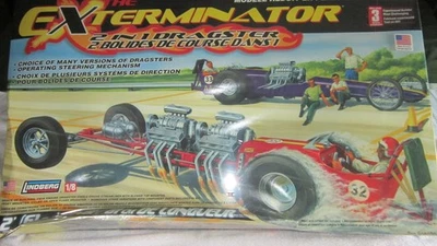 LINDBERG THE EXTERMINATOR 2 IN 1 DRAGSTER 1/8 SCALE MODEL KIT 2006 SEALED - Image 1 of 4