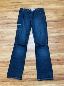 Ecko Red Damen Jeans Baumwolle Denim gerades Bein dunkle Waschung Eingrifftaschen 11 blau - Bild 1 von 7