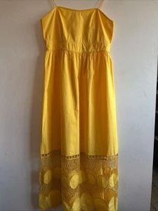 BN MANGO Yellow Summer Dress Size L (12) - Picture 1 of 11