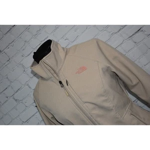 The North Face Soft Shell Jacket Womens Size Medium Full Zip Tan Inside Fleece - Picture 1 of 9