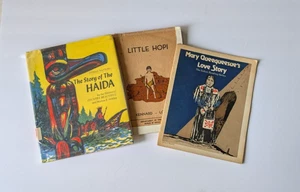 Lot 3 Vintage Books Native Americans Little Hopi & the Story of Haida Love Story - Picture 1 of 15