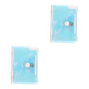 2 Pack Multi-card Holder Travel Women's Transparent Credit Hologram Wallet - Picture 1 of 12