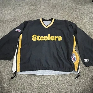 Vintage 90’s Pro Line Starter Pittsburgh Steelers Pullover Reversible Jacket L - Picture 1 of 7