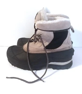 Women's 10 M Totes Toni Winter White Snow Boots Suede Leather Rubber Insulated  Foto 1 de 4