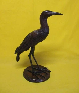 ✅ ANTICA GRANDE SCULTURA ART DECO 1920 AIRONE CENERINO IN NOCE INTAGLIATO - 4688 - Picture 1 of 9