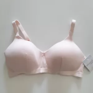 Tranquil & True Womens Size 1X Wire-Free Bra Ribbed Convertible Straps Peach - Picture 1 of 7