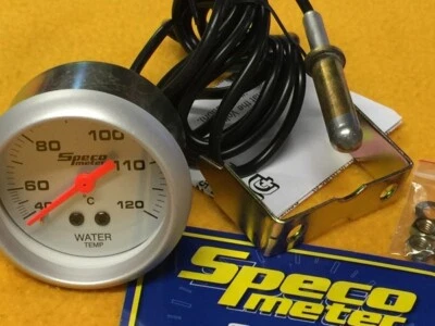 Mechanical water temperature gauge 40-120 C Speco 52mm 2" silver 524-23 6' tube - image 1 of 3