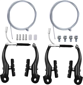 2 Pairs Bike Brakes, Universal Complete V Bike Brakes Set, Mountain Bike... - Picture 1 of 12