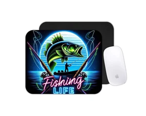 Fishing Life Bass Sublimation Novelty Mouse Pad - Picture 1 of 1