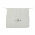 COACH Dust Bag Cover Drawstring Pouch White Textile Fabric Black Logo 19" x 15"