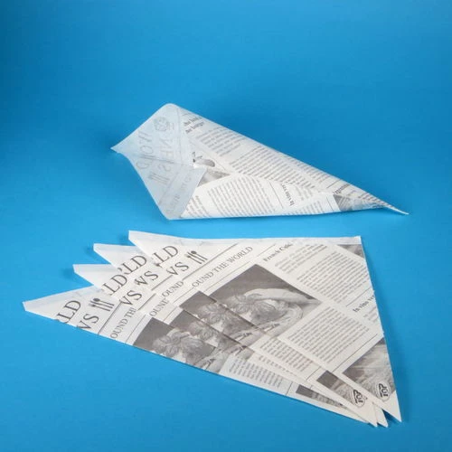 1000 Snack Pommestüten Fish & Chips Mandeln Spitztüten Zeitung 190mm fettdicht - Bild 1 von 1