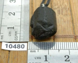 Pendentif TOURMALINE NOIRE + cordon reglable mineraux pierre brute collier - Imagen 1 de 3
