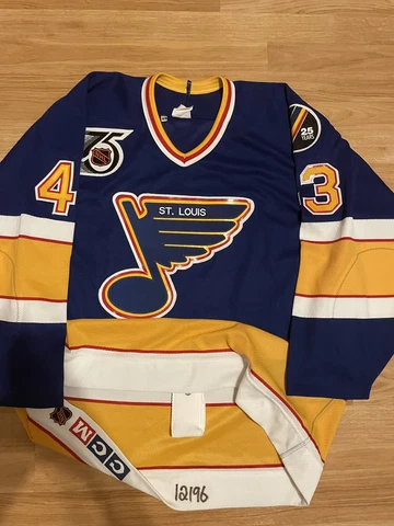 Team Issued ST LOUIS BLUES CCM 25 Years AUTHENTIC NHL Hockey JERSEY 48 Blue Cover
