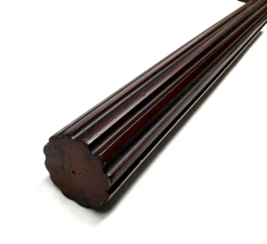 SOLD BY THE FOOT - 3” Wooden Pole curtain drapery - 3” Rod - MAHOGANY - Picture 1 of 7