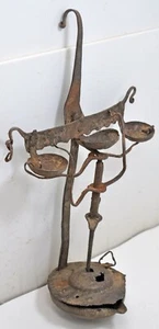 Antique Iron Wall Hanging Toran Oil Light Lamp Original Old Hand Crafted Engrave - Picture 1 of 6