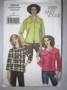 Vogue Pattern V8300 Very Easy Coat Jacket Size S-M-L UNCUT - Picture 1 of 3