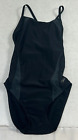 Speedo Black Sleeveless Stretch Flipback One-Piece Swimsuit Womens Size 10/36
