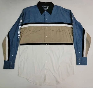 Vtg Jack Daniels Old No 7 Cowboy Western Rodeo Biker 90s Shirt Men's L NEW NOS - Picture 1 of 7