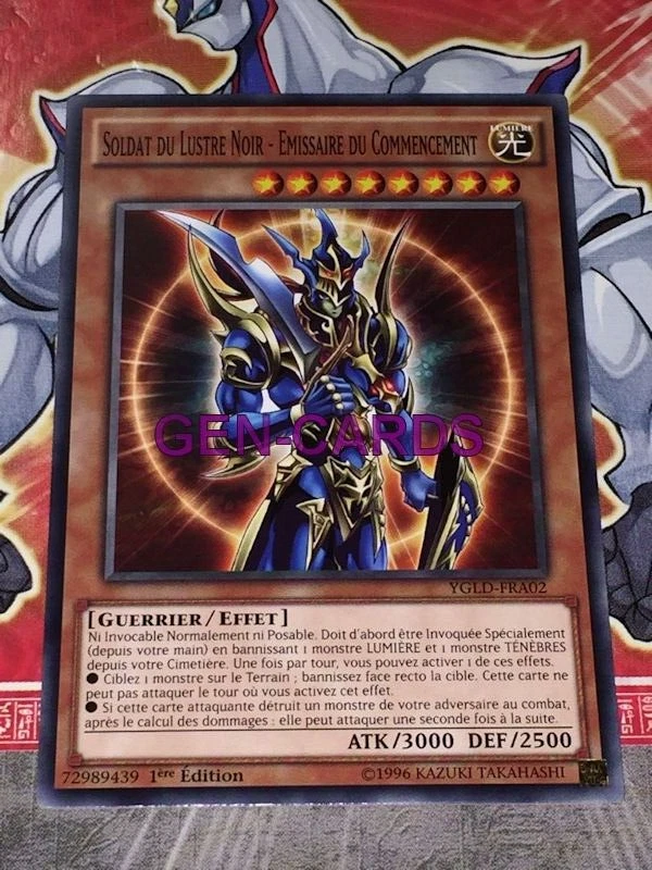 Carte YU GI OH SOLDAT DU LUSTRE NOIR - EMISSAIRE DU COMMENCEMENT YGLD-FRA02 - Photo 1/1