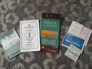 Vintage Tourism Maps 1950's Italy ACI Italia Map Naples Napoli Motoring in Italy - Picture 1 of 12