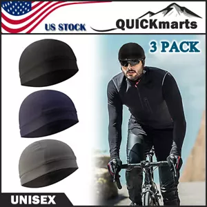 Paquete de 3 gorras de gorro absorbente casco revestimiento gorra de cráneo de secado rápido ciclismo sombrero transpirable - Imagen 1 de 11