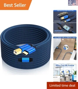 50ft USB C to USB B Cable - High-Speed, Durable & Ideal for Printers & Scanners - Photo 1 sur 9
