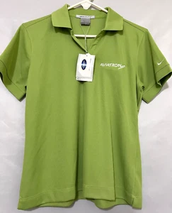 NIKE Dry-Fit Classic Womens Large (12-14) Lime Green Golf Polo Shirt 286772-375 - Picture 1 of 8