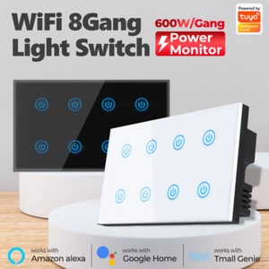 8 Gang Tuya Smart WiFi Touch Light Switch For Alexa Google Home Smart Life - Picture 1 of 23