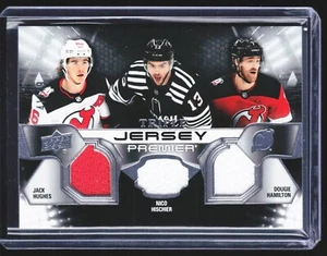 2022-23 Upper Deck Premier Triple Jersey Hughes Hischier Hamilton #PT-HHH Devils - Picture 1 of 3