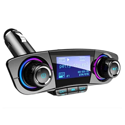 Car Wireless Bluetooth MP3 FM Transmitter AUX Audio Stereo Adapter 2 USB Charger - Image 1 of 4