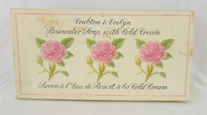 Crabtree & Evelyn Vintage Rosewater Cold Cream 3 Pack Soap Bars 10.5 oz New 1987 - Picture 1 of 11