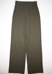 New Halara Flex High Waisted Wide Leg Pants Button Stretch Green Women's S Tall - Picture 1 of 7